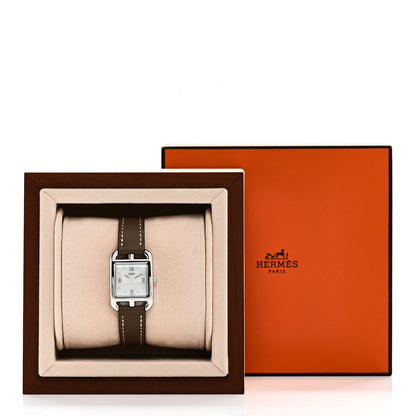 Hermes Stainless Steel Swift Diamond Mother of Pearl 23mm Cape Cod Quartz Watch Etoupe 5 of 5
