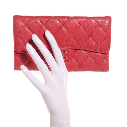 Chanel Caviar Quilted Long Flap Wallet Fuchsia 2 of 8