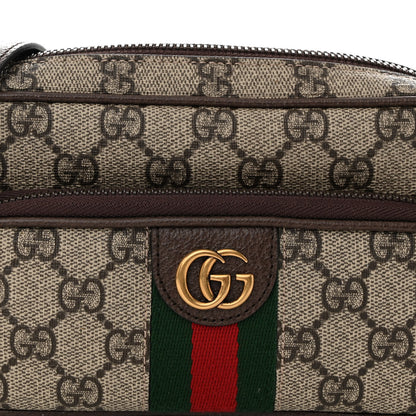 Gucci GG Supreme Monogram Textured Dollar Calfskin Web Mini Ophidia Convertible Shoulder Bag Beige Ebony New Acero 8 of 10