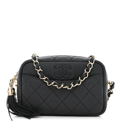 Chanel Iridescent Caviar Quilted Mini Coco Tassel Camera Case Black 1 of 11