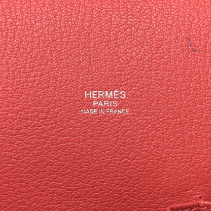 Hermes Taurillon Clemence Bi-Color Jypsiere 31 Gold Rouge Casaque 6 of 13