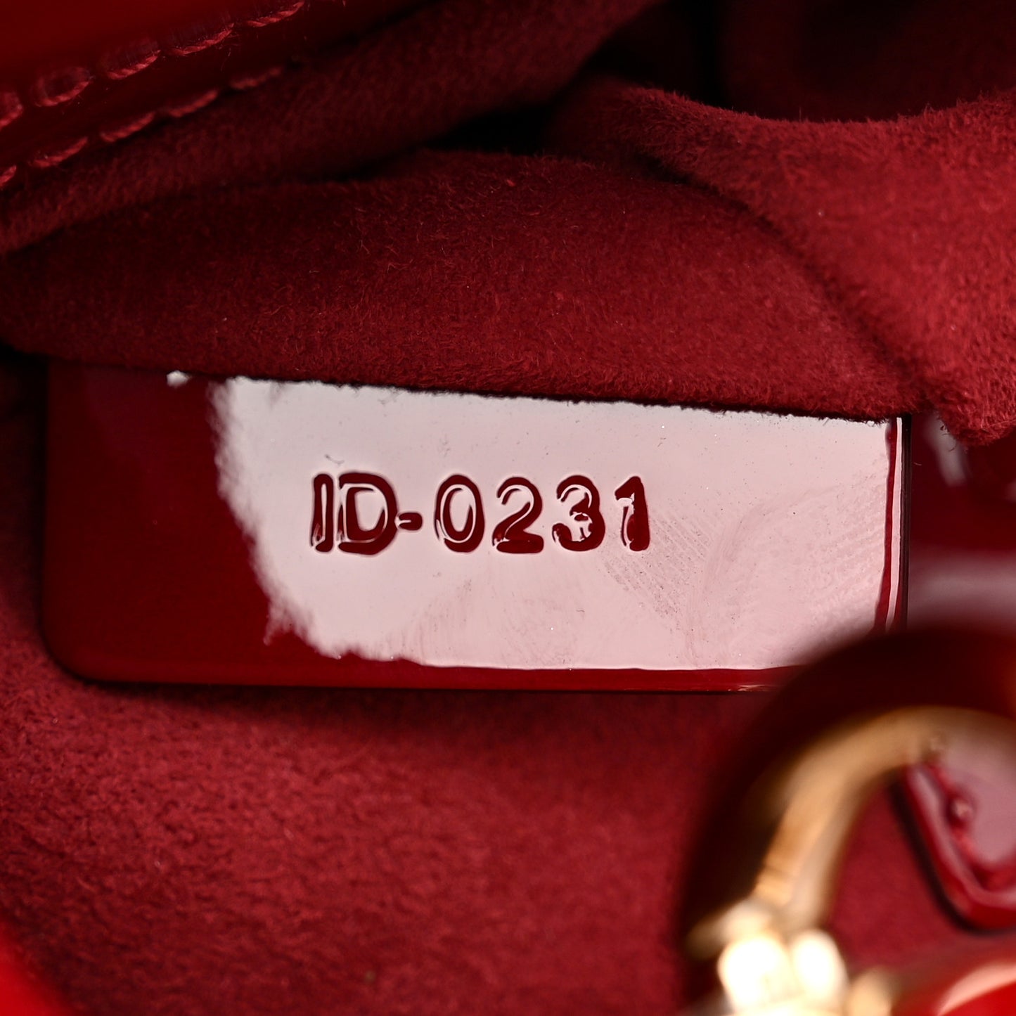 Patent Cannage Mini Lady Dior Red