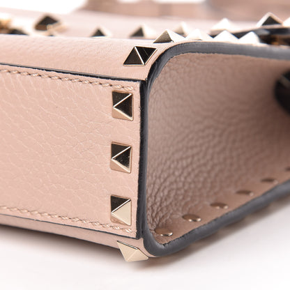 Valentino Garavani Pebbled Calfskin Medium Rockstud Flip Lock Crossbody Bag Poudre 9 of 11