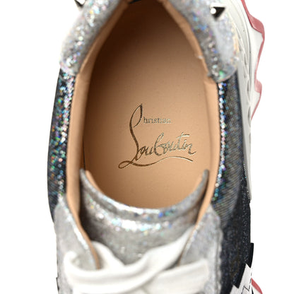 Christian Louboutin Laminated Nappa Calfskin Disco Queen Womens Loubishark Sneakers 37.5 Multicolor 7 of 9