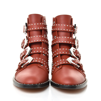 Givenchy Calfskin Studded Prue Buckle Bootie 38.5 Cognac 2 of 10