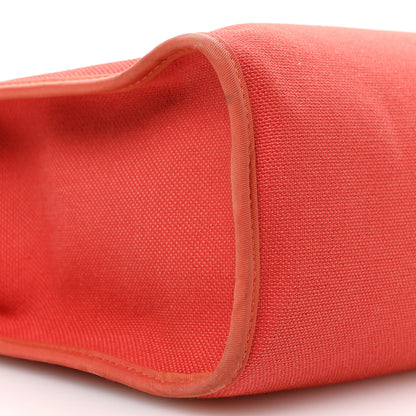 Hermes Vache Hunter Toile Herbag Zip 31 PM Rouge Tomate Natural 10 of 11