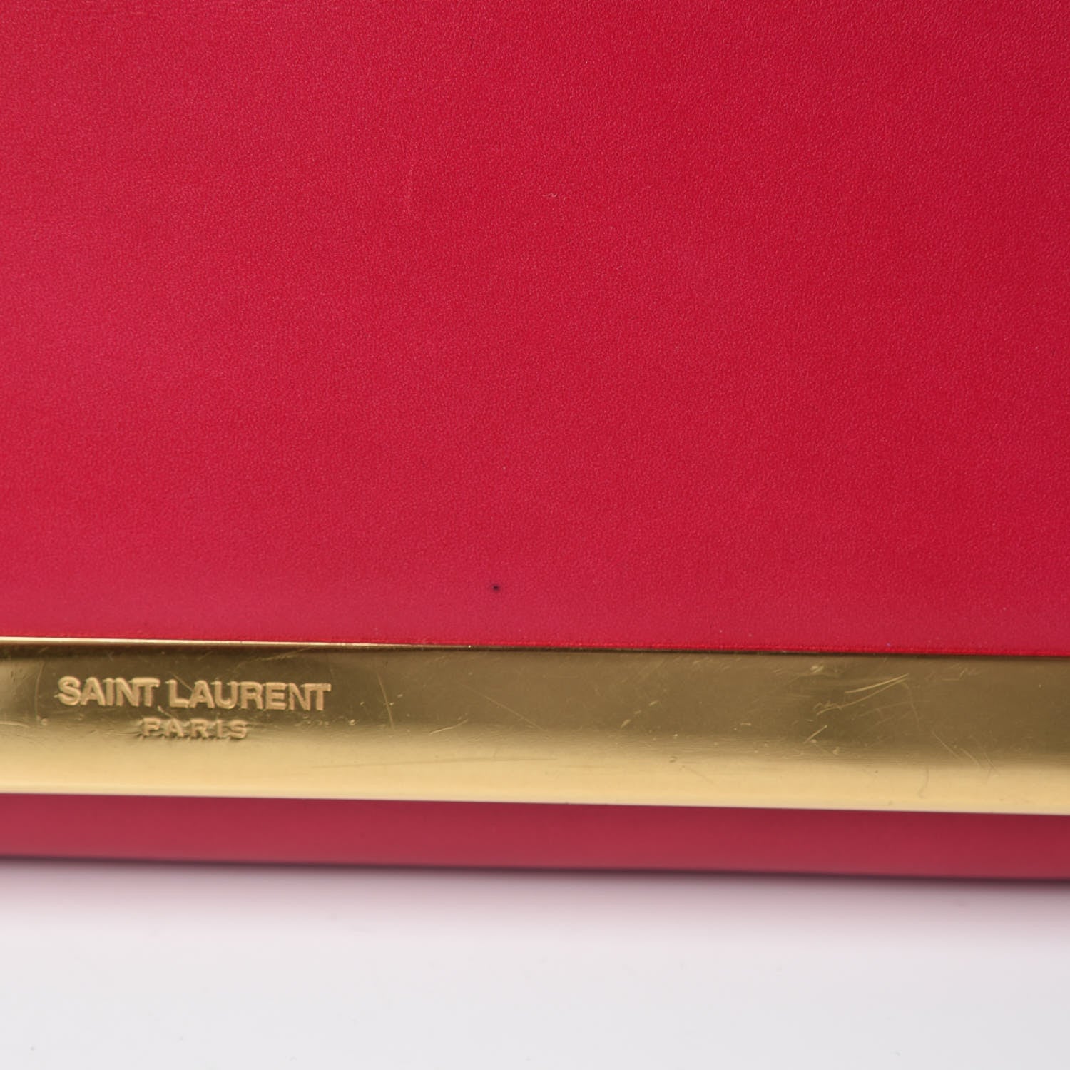 Saint Laurent Patent Grain de Poudre Lutetia Flap Clutch Fuchsia 8 of 13