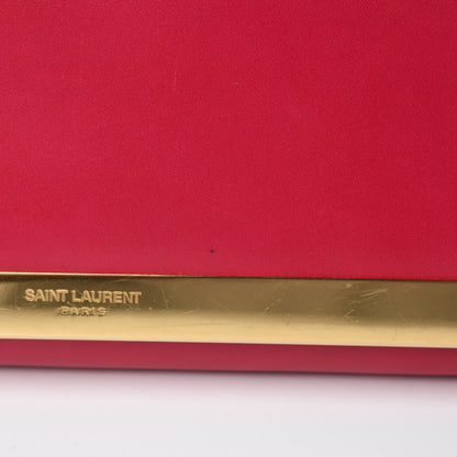 Saint Laurent Patent Grain de Poudre Lutetia Flap Clutch Fuchsia 8 of 13