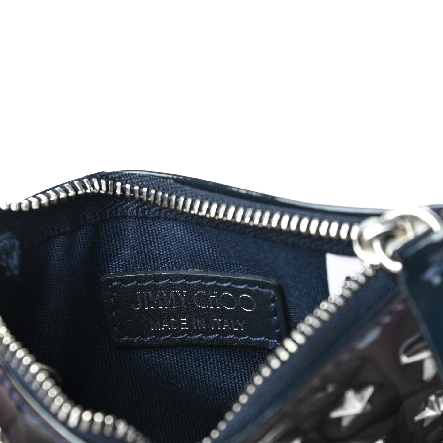 Patent Nancy Star Studded Key Pouch Navy Blue