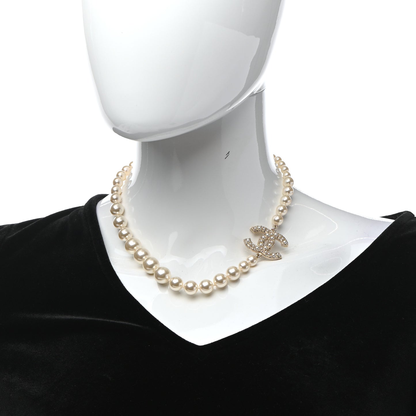 Pearl CC 100th Anniversary Necklace Light Gold