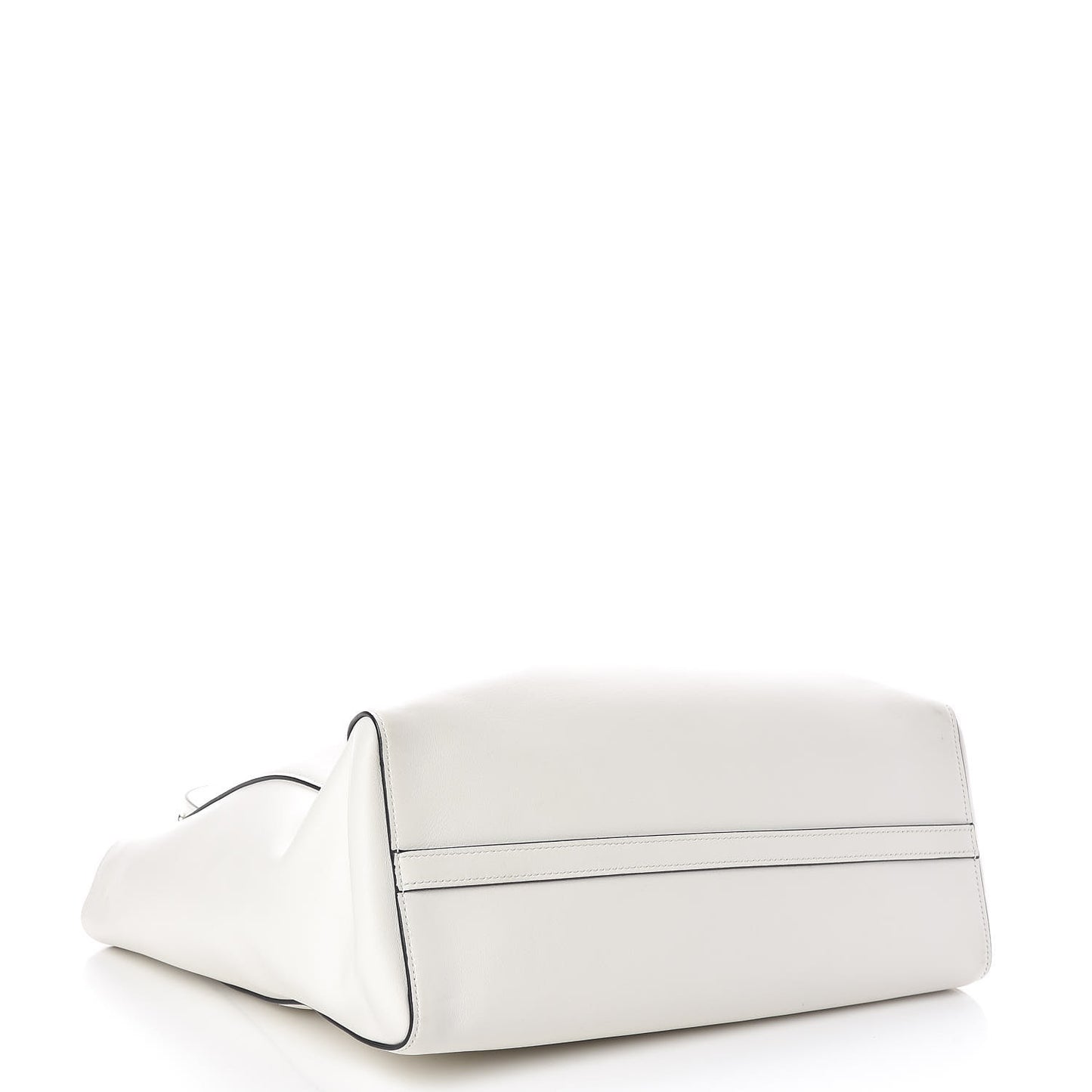 City Calf Shopping Tote White
