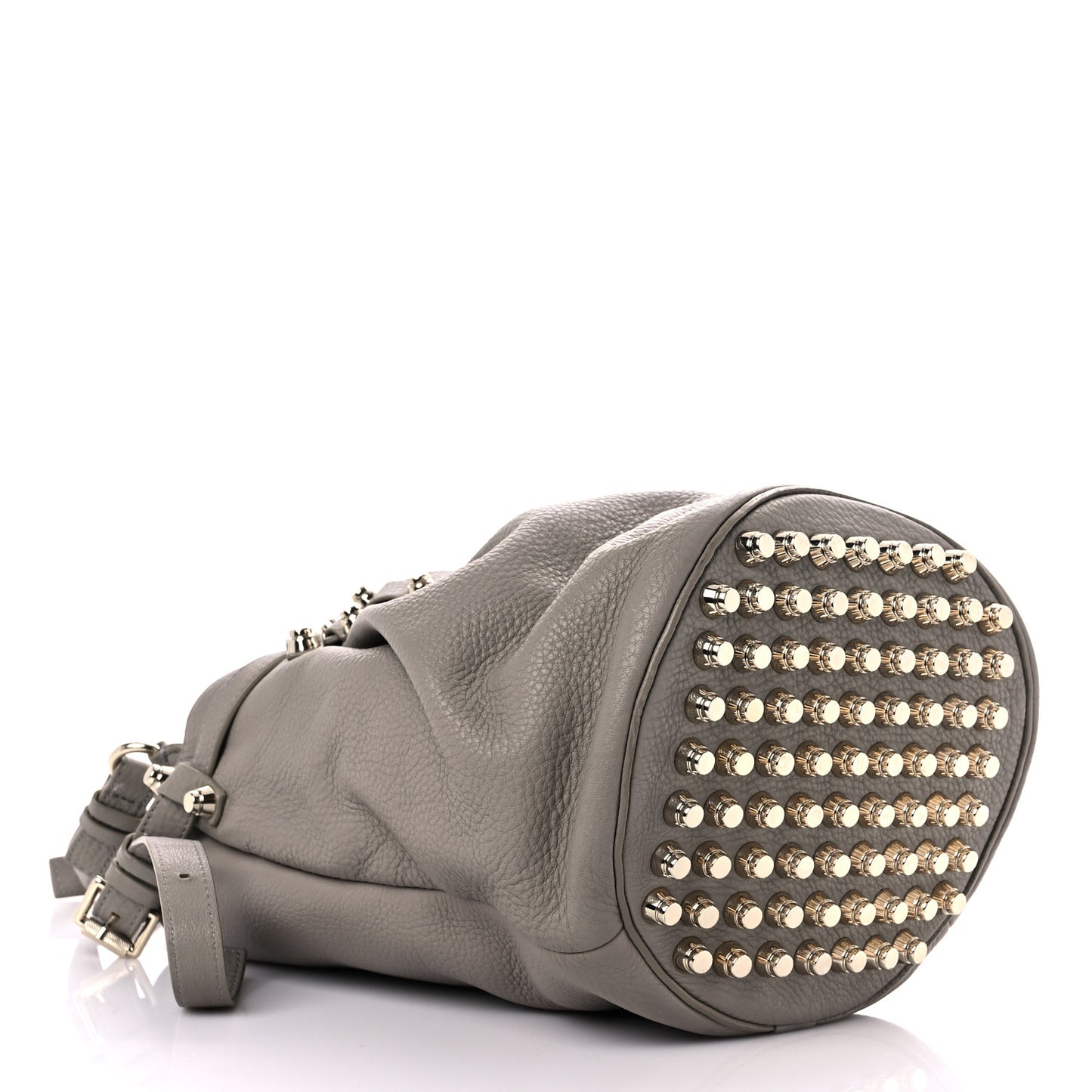 Pebbled Lambskin Diego Bucket Bag Taupe