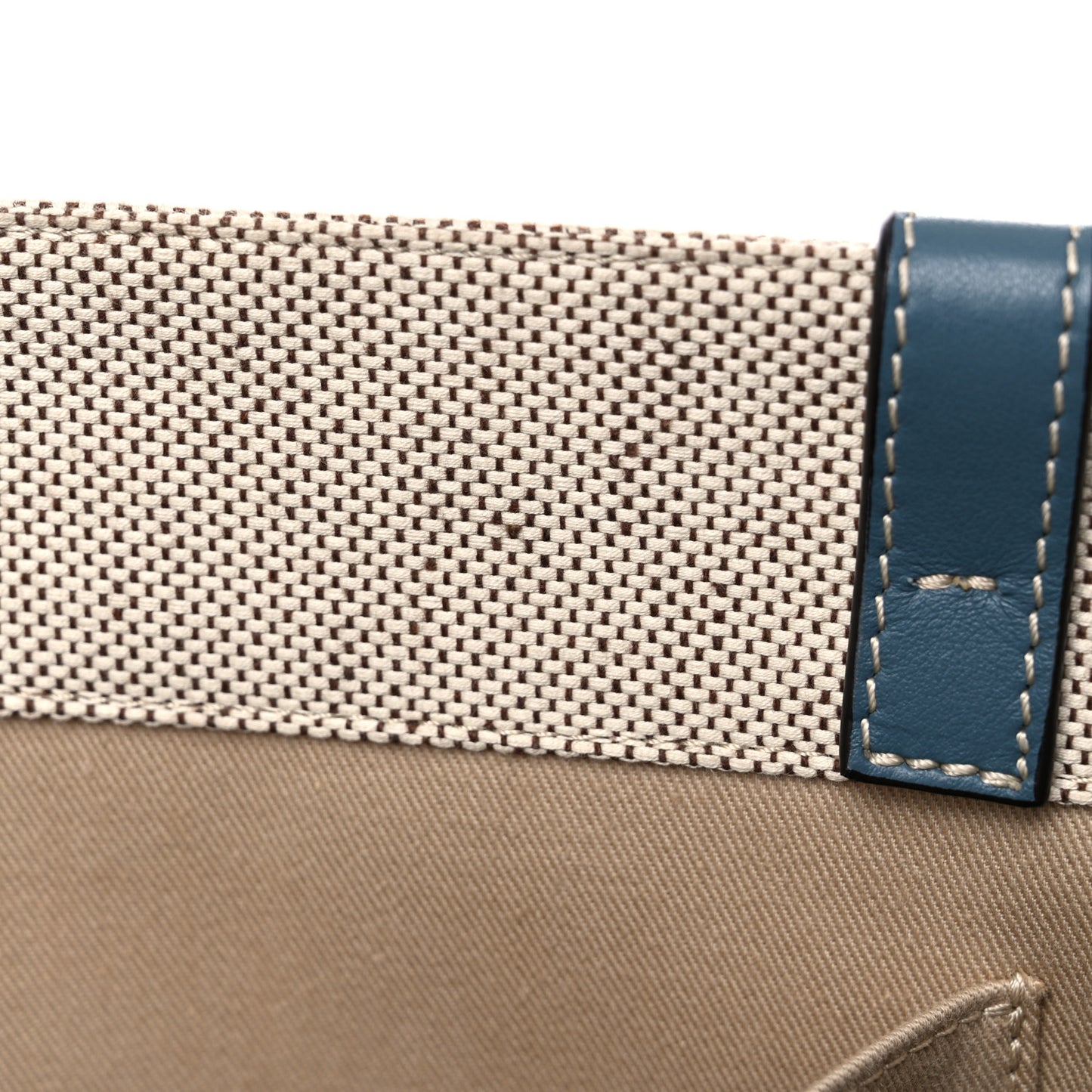 Cotton Calfskin Medium Woody Ribbon Tote White Blue
