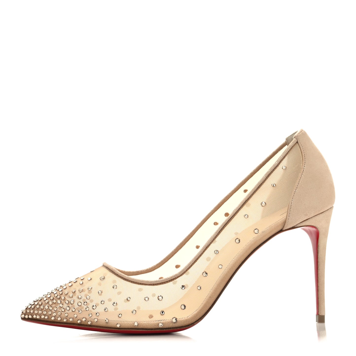 Suede Lame Crystal Strass Follies 85 Pumps 41 Light Silk
