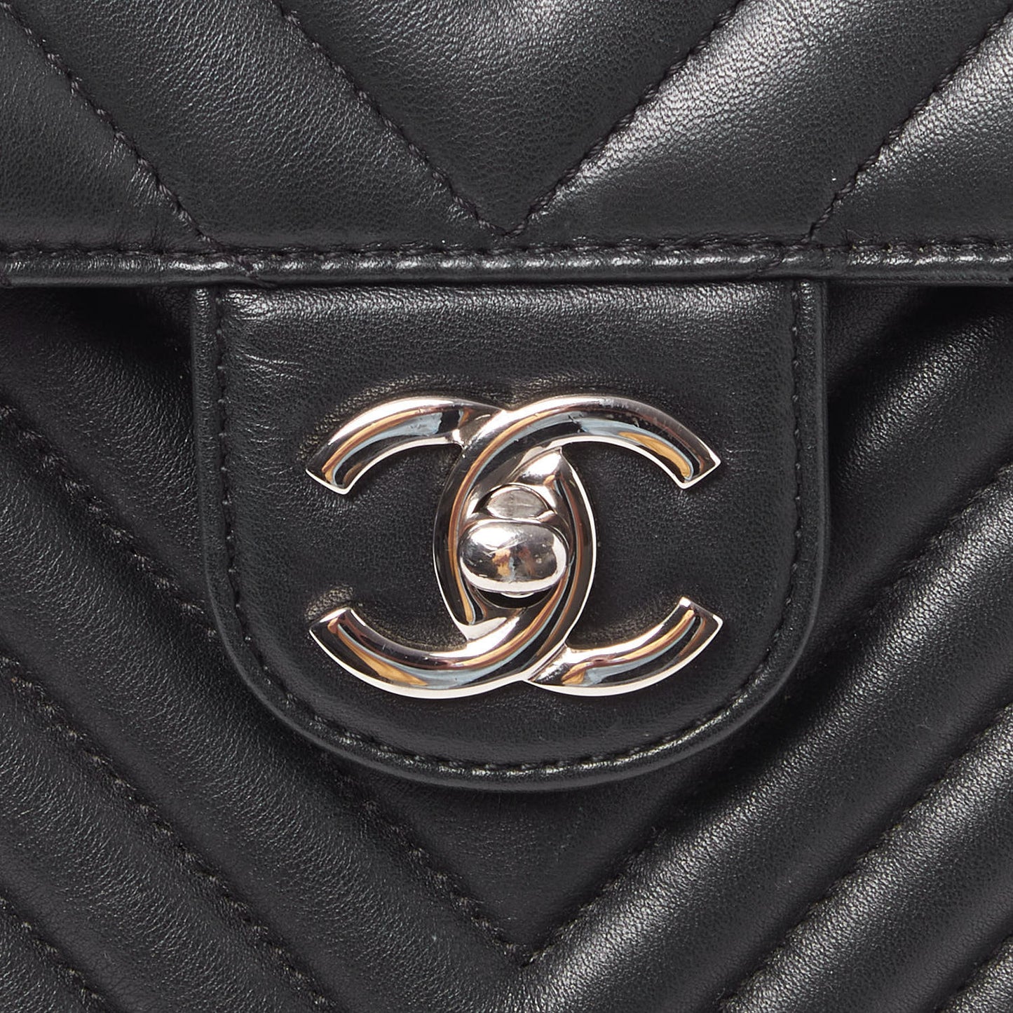 Calfskin Chevron Quilted Small Urban Spirit Backpack Black