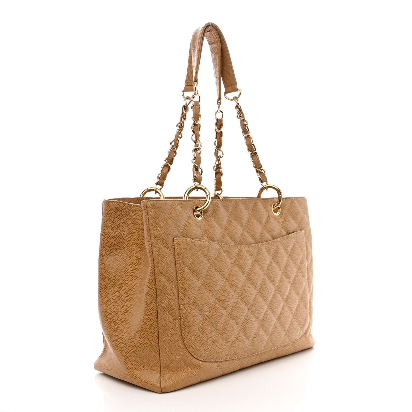 Caviar Quilted Grand Shopping Tote GST Beige