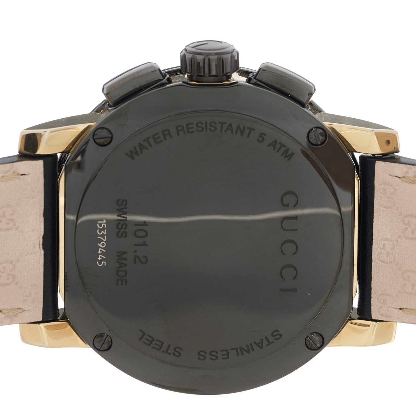 PVD Stainless Steel Calfskin 44mm G-Chrono Quartz Watch Black