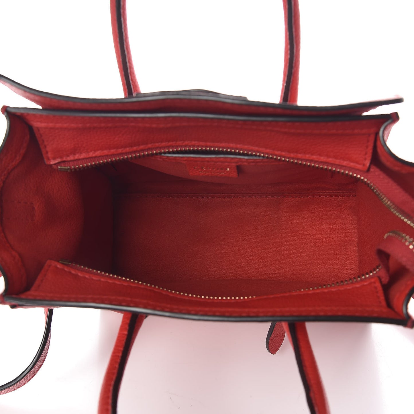 Drummed Calfskin Nano Luggage Coquelicot