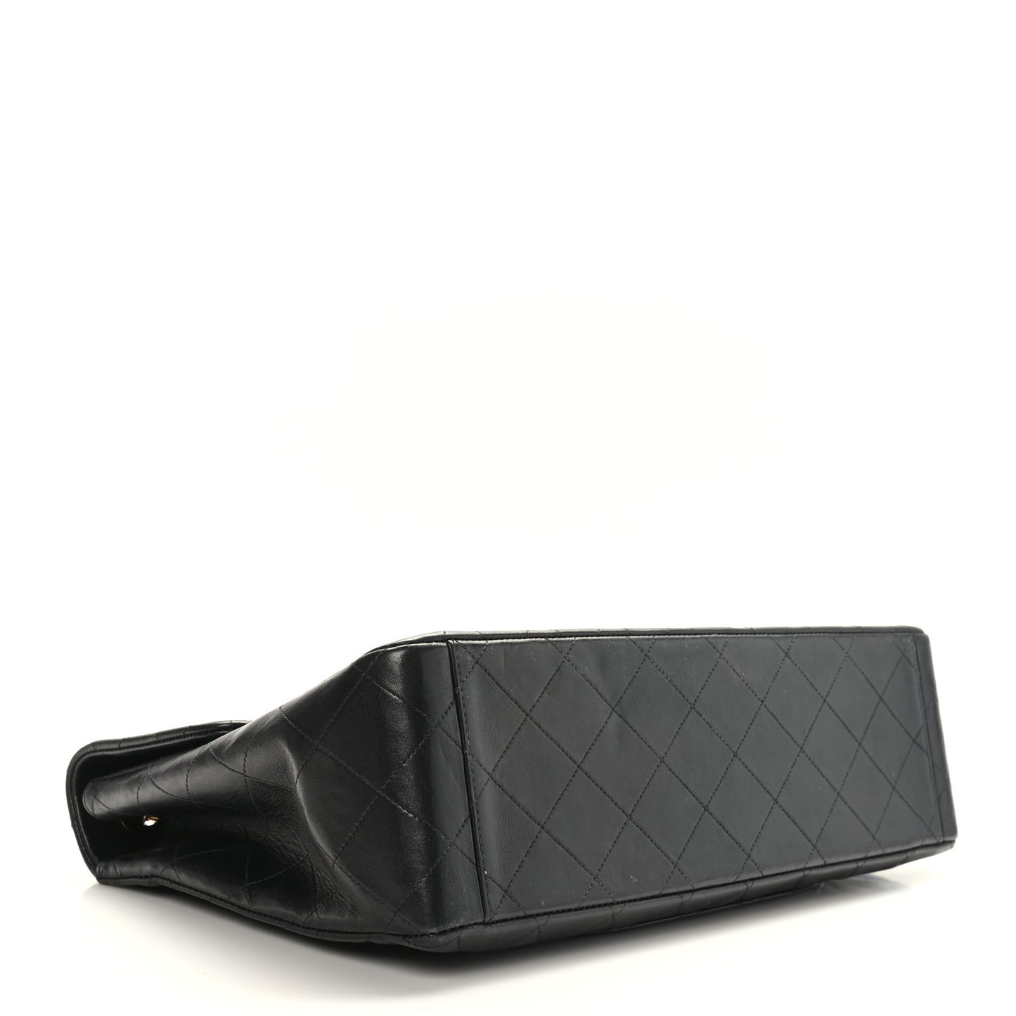 Lambskin Quilted XL Jumbo Single Flap Black