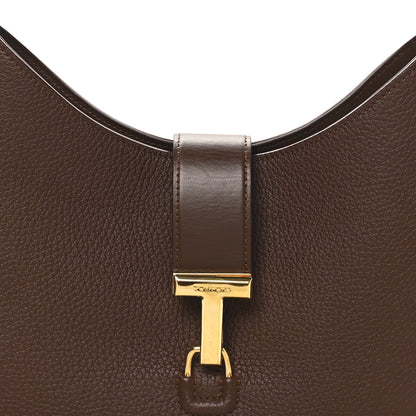 Tom Ford Pebbled Calfskin Monarch Hobo Bag Saddle Brown 7 of 9