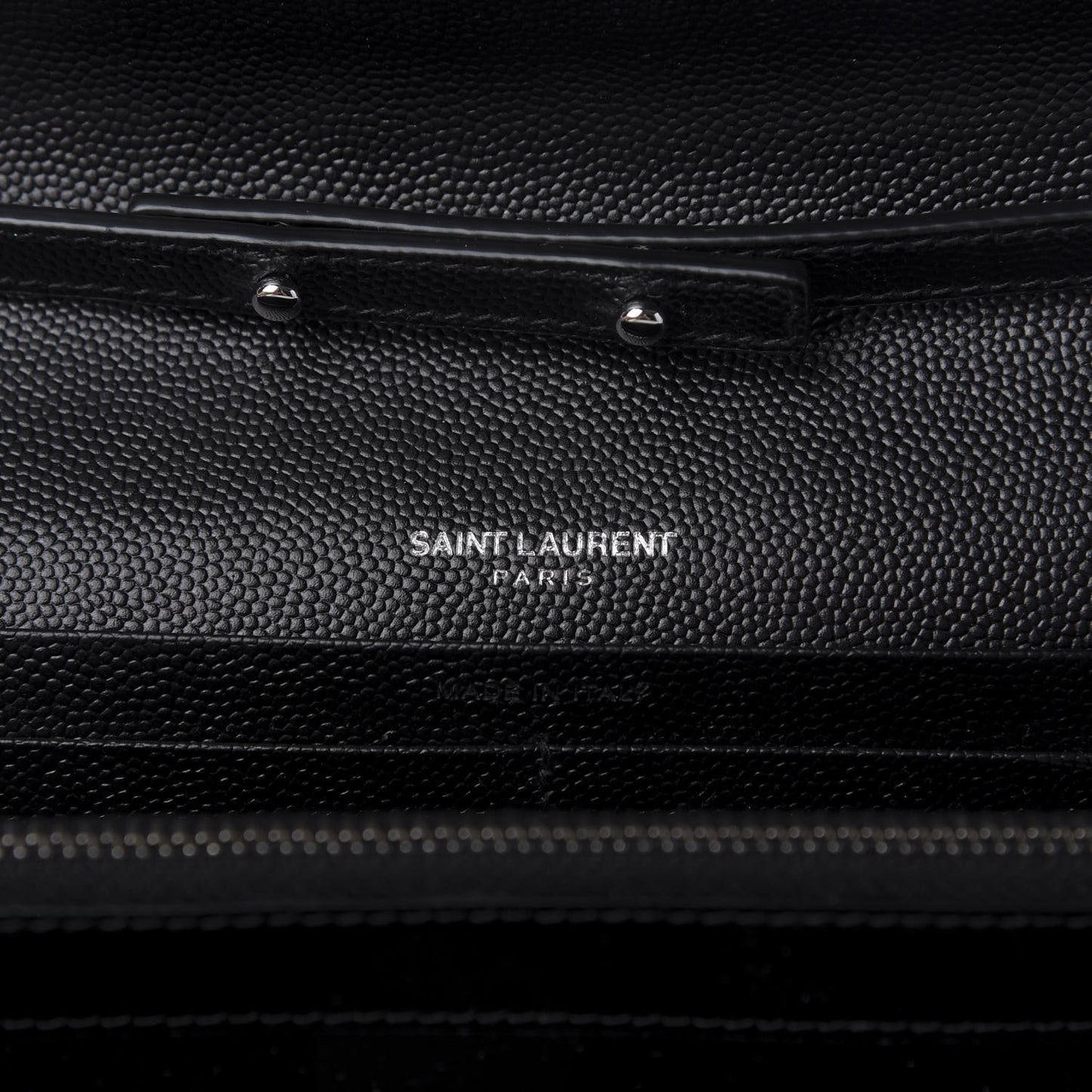 Grain De Poudre Matelasse Chevron Monogram Chain Wallet Black