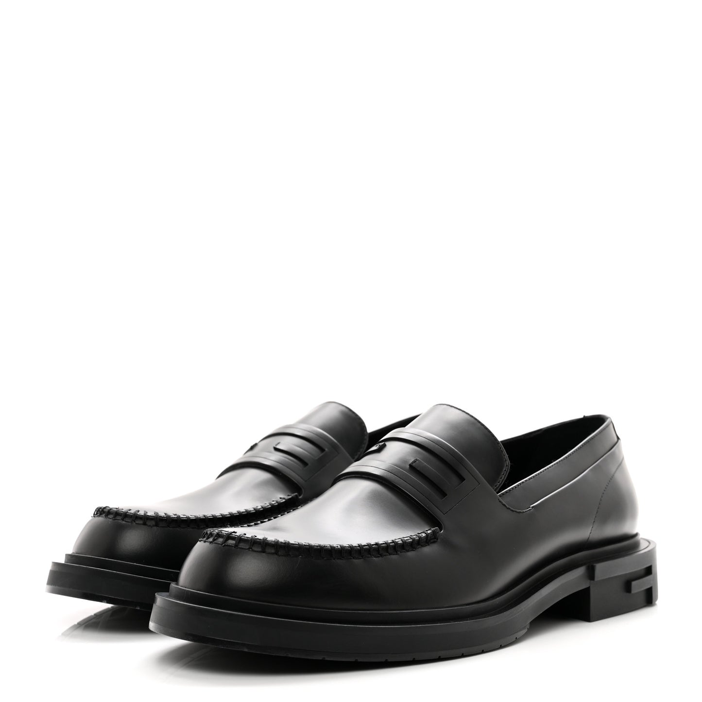 Vitello Abrasivato Mens Frame Loafers 8 Black