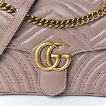 Gucci Calfskin Matelasse Small GG Marmont Shoulder Bag Porcelain Rose 10 of 10