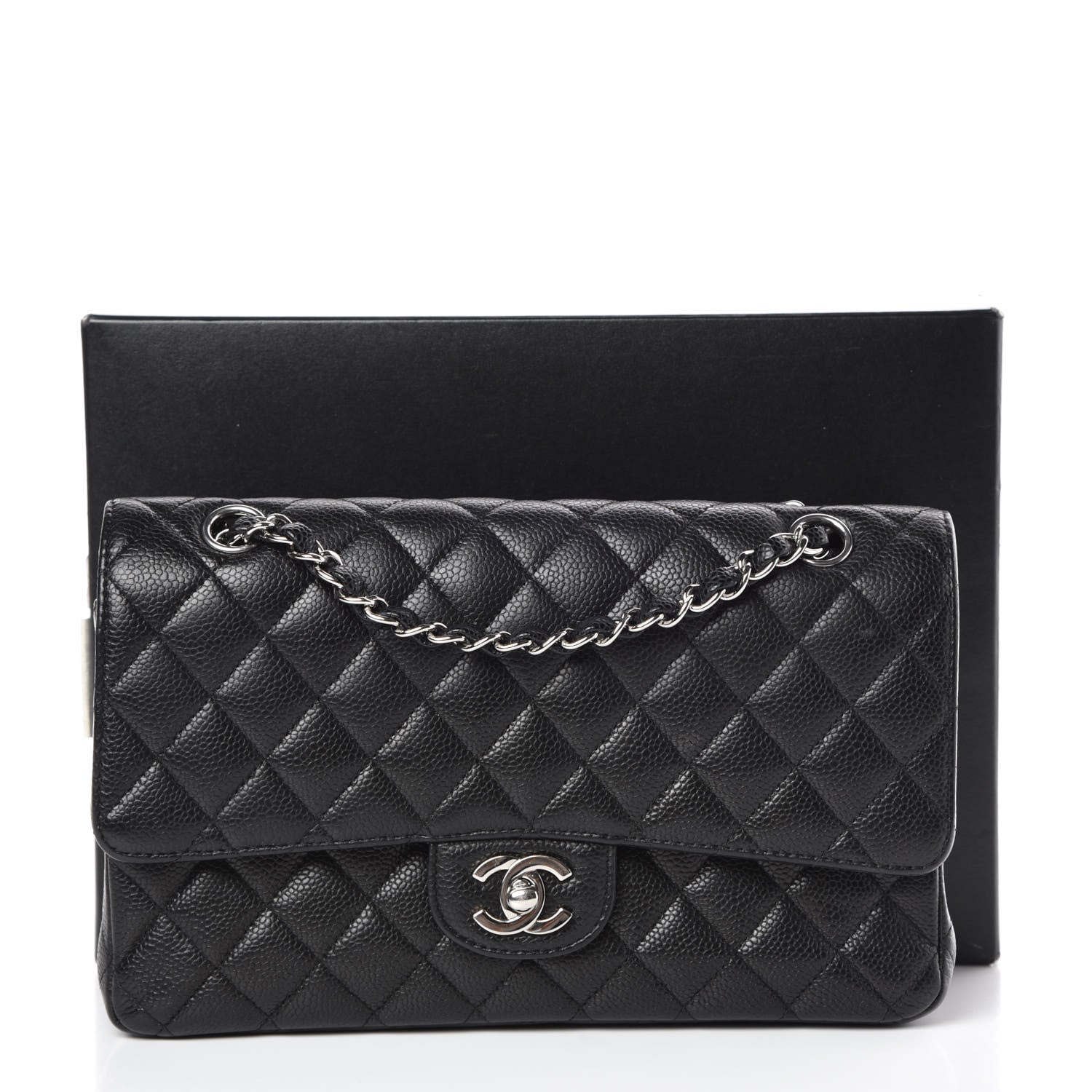 Chanel Caviar Quilted Medium Double Flap Black 8 of 8