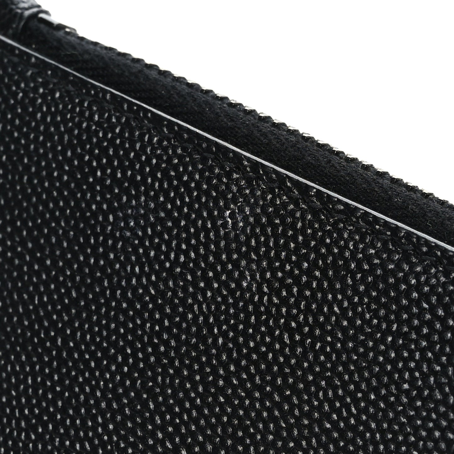 Grain De Poudre Matelasse Chevron Monogram Fragments Zippered Card Case Black
