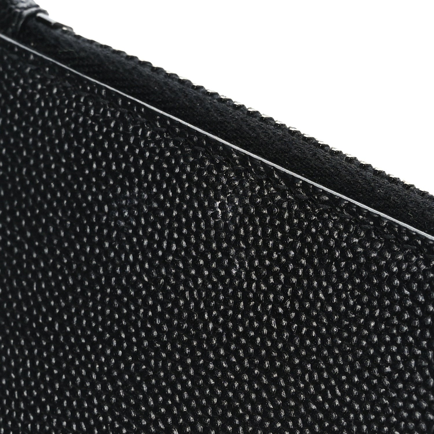 Saint Laurent Grain De Poudre Matelasse Chevron Monogram Fragments Zippered Card Case Black 8 of 8