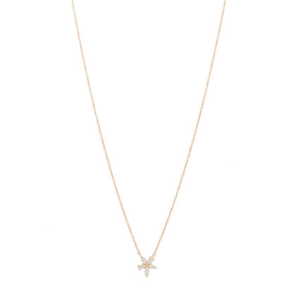 Tiffany 18K Rose Gold Diamond Large Victoria Mixed Cluster Pendant Necklace 1 of 4