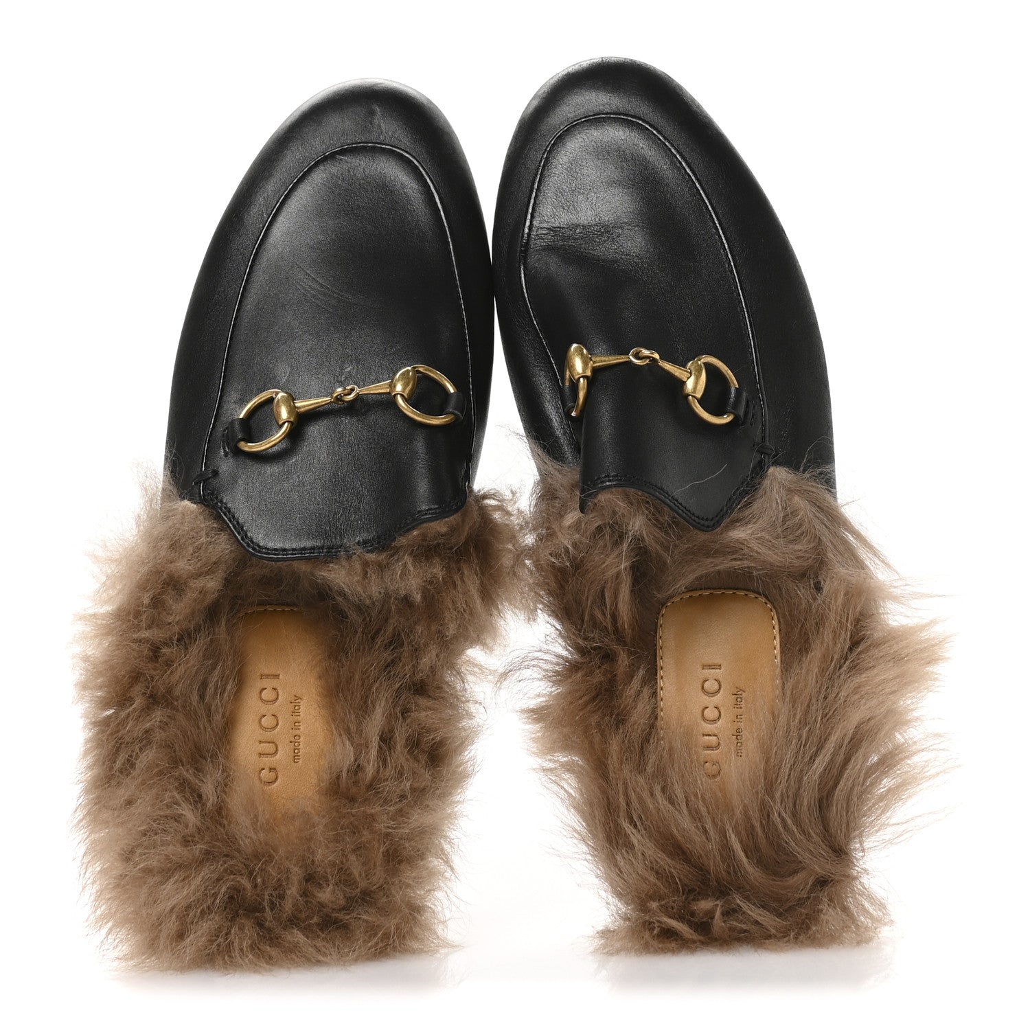Gucci Calfskin Fur Womens Princetown Slippers 36 Black 2 of 7
