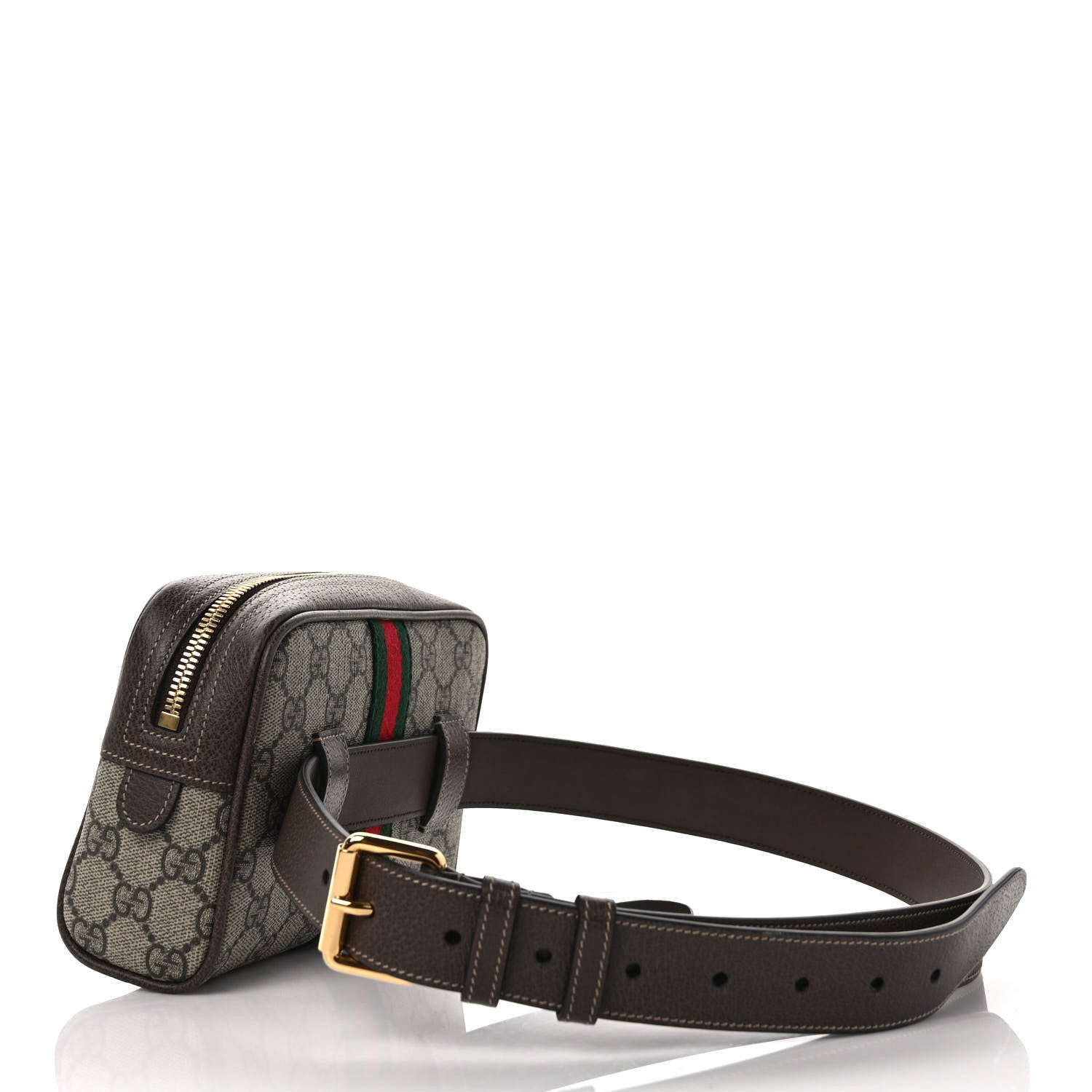 Gucci GG Supreme Monogram Web Small Ophidia Belt Bag 85 34 Dark Brown 3 of 10
