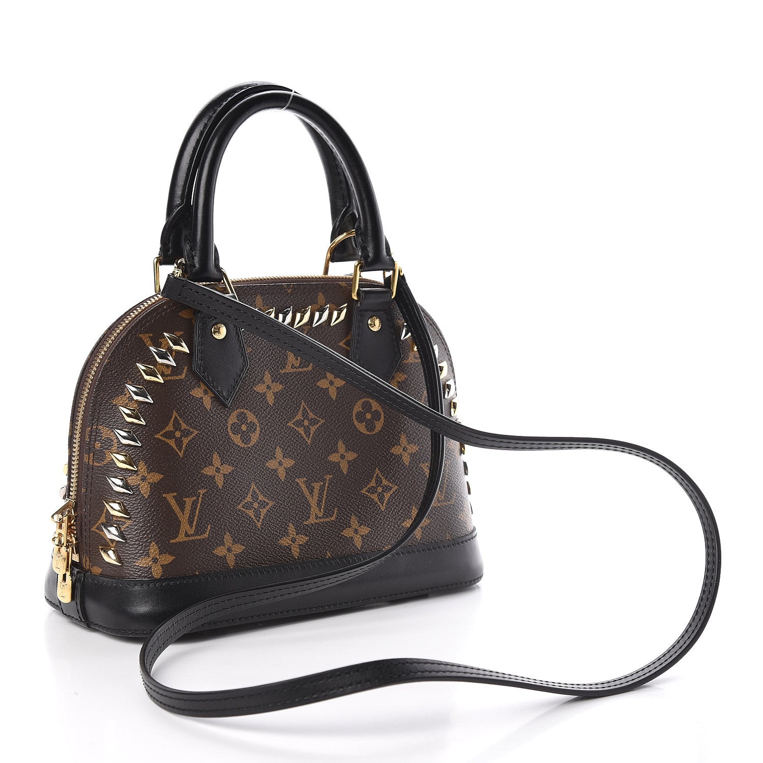 Louis Vuitton Monogram Macassar Studded Alma BB 3 of 10