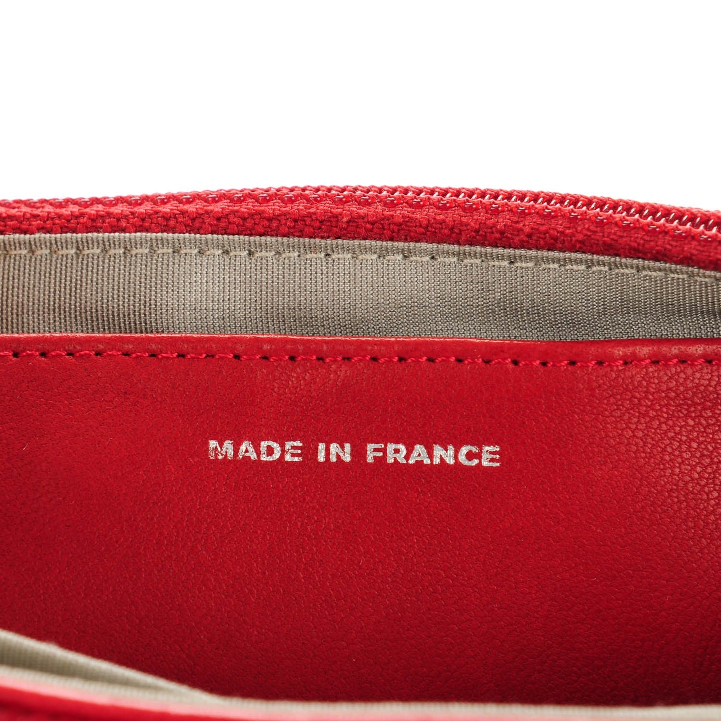 Lambskin Half Moon Wallet On Chain WOC Red