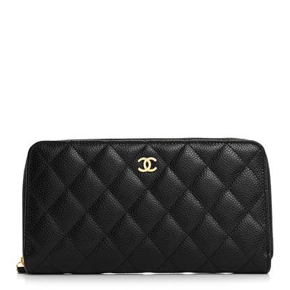 Chanel Caviar Quilted Large Gusset Zip Around Wallet Black 1 of 8