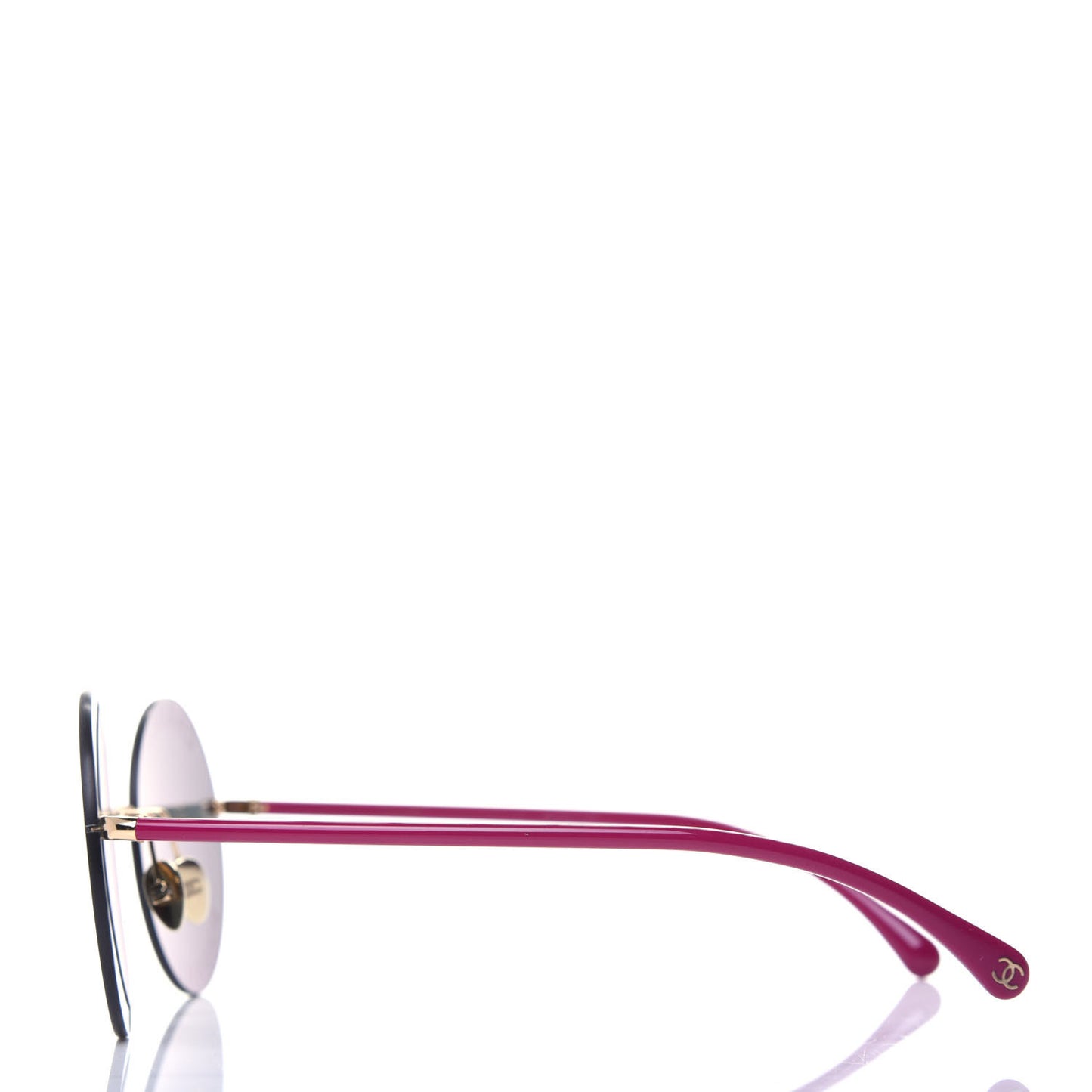X PHARRELL WILLIAMS Gold Plated Acetate Round Sunglasses Pink