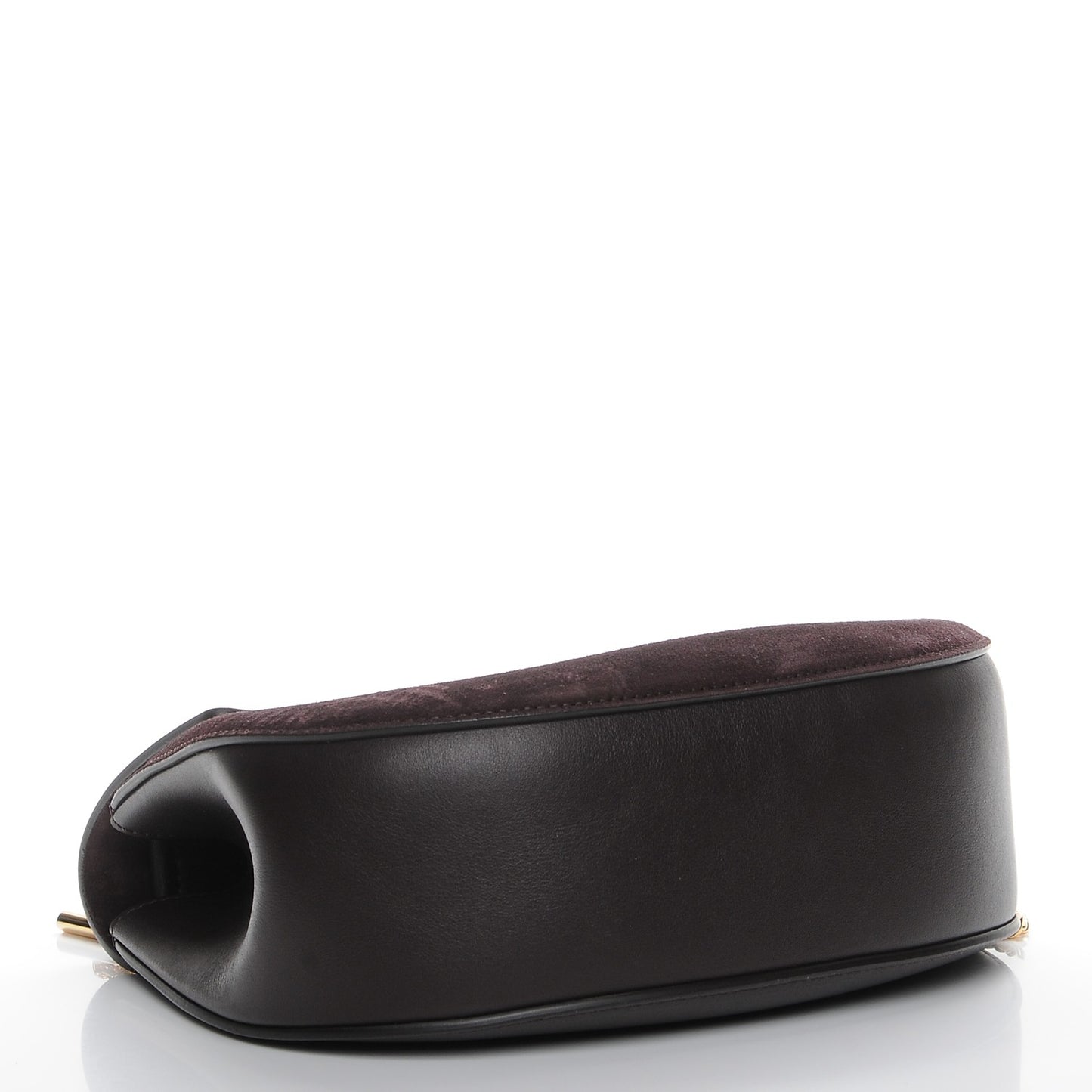 Suede Smooth Calfskin Drew Shoulder Bag Carbon Brown