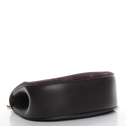 Chloe Suede Smooth Calfskin Drew Shoulder Bag Carbon Brown 4 of 12
