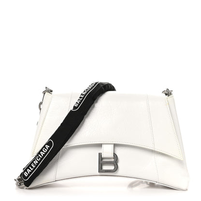 Balenciaga Calfskin S Downtown Chain Shoulder Bag White Black 1 of 10