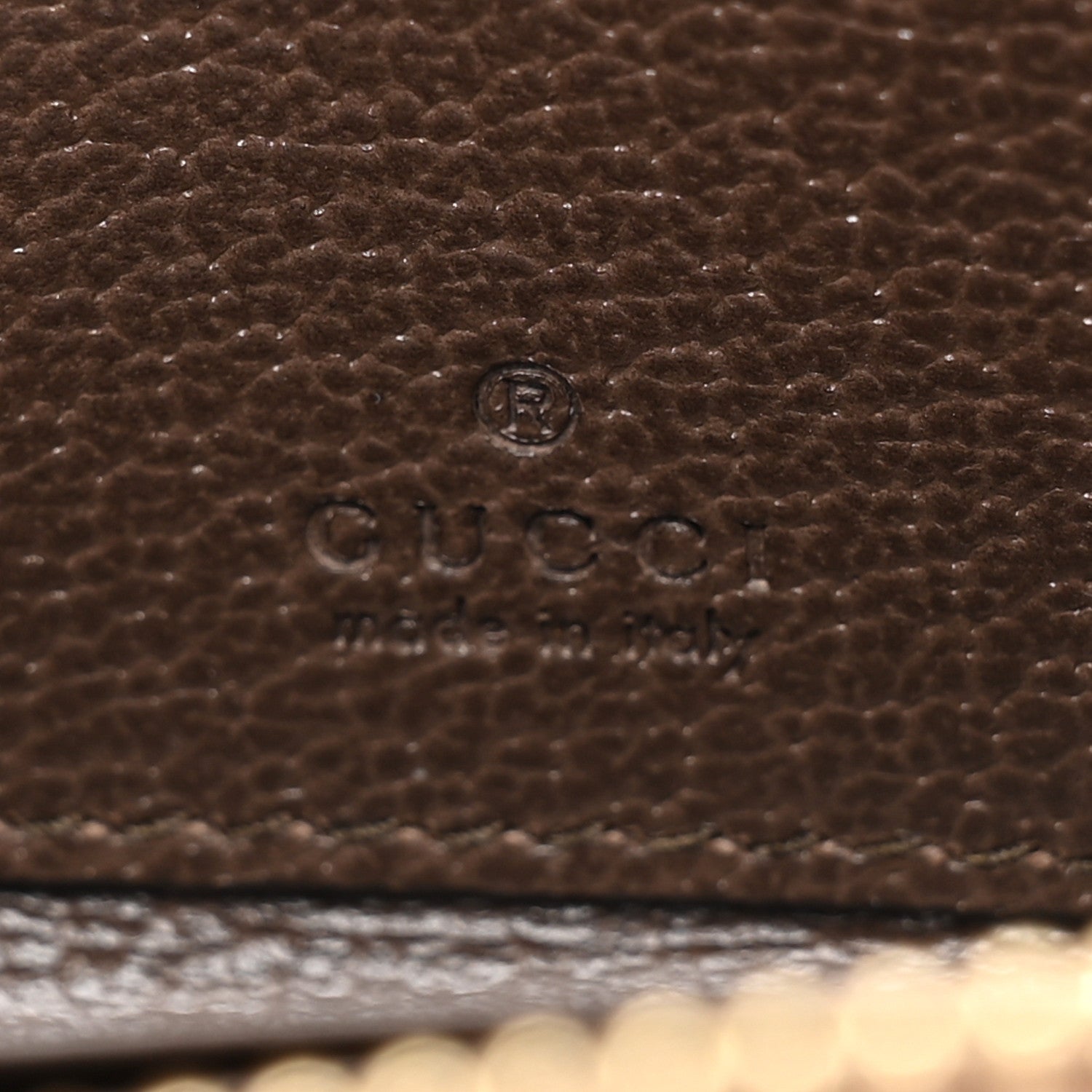Gucci GG Supreme Monogram Textured Dollar Calfskin Web Ophidia Zip Around Card Case Wallet Beige Ebony New Acero 6 of 10