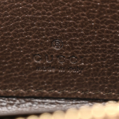 Gucci GG Supreme Monogram Textured Dollar Calfskin Web Ophidia Zip Around Card Case Wallet Beige Ebony New Acero 6 of 10