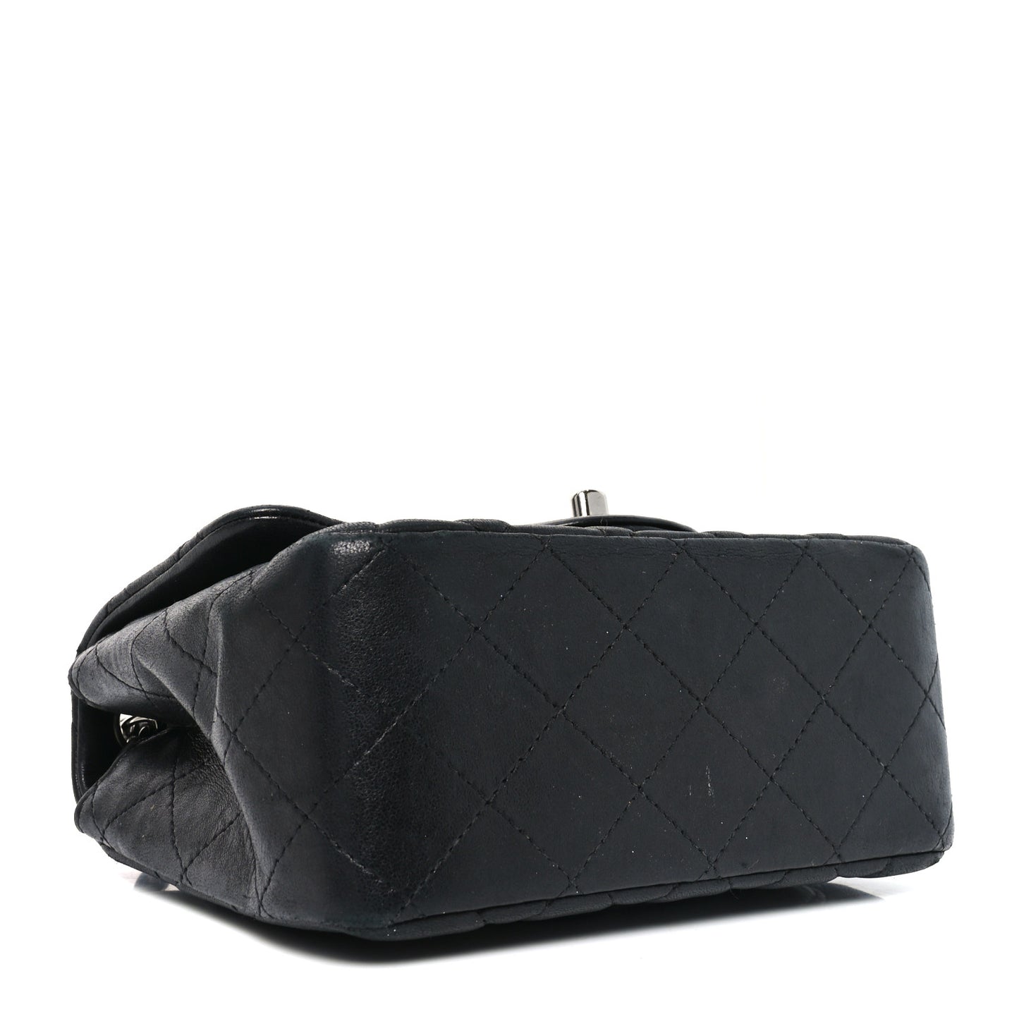 Lambskin Quilted Mini Square Flap Black