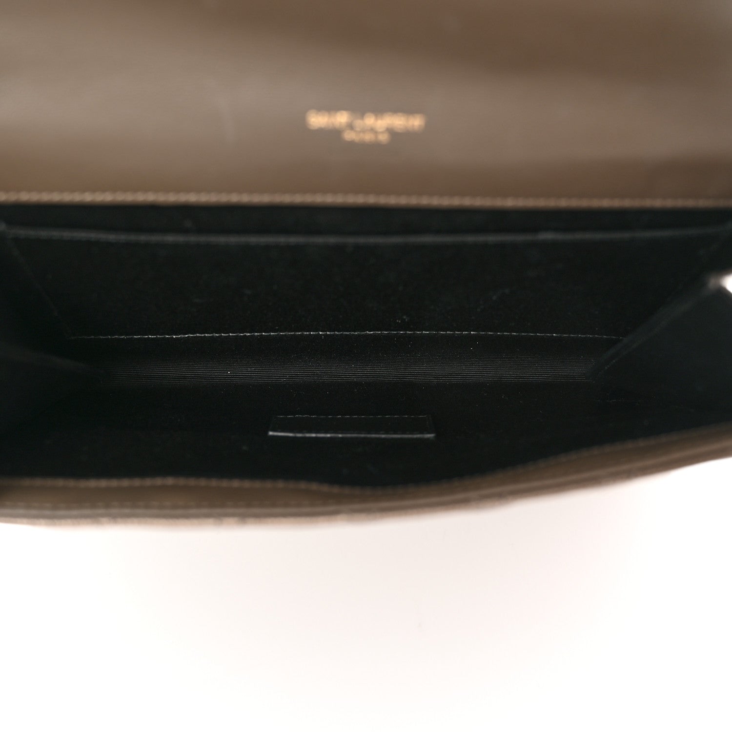 Saint Laurent Grain De Poudre Textured Mixed Matelasse Triquilt Monogram Clutch Piombo 5 of 8