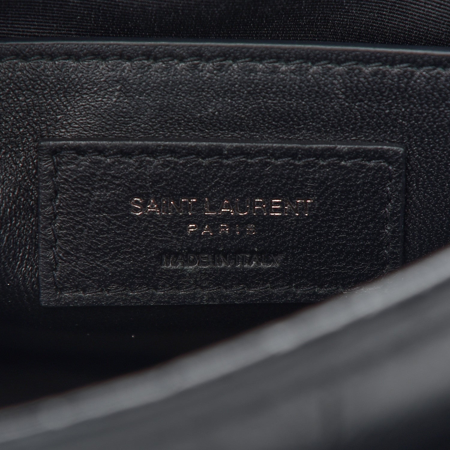 Saint Laurent Calfskin Crocodile Embossed Matelasse Monogram Baby Niki Chain Satchel Black 6 of 9
