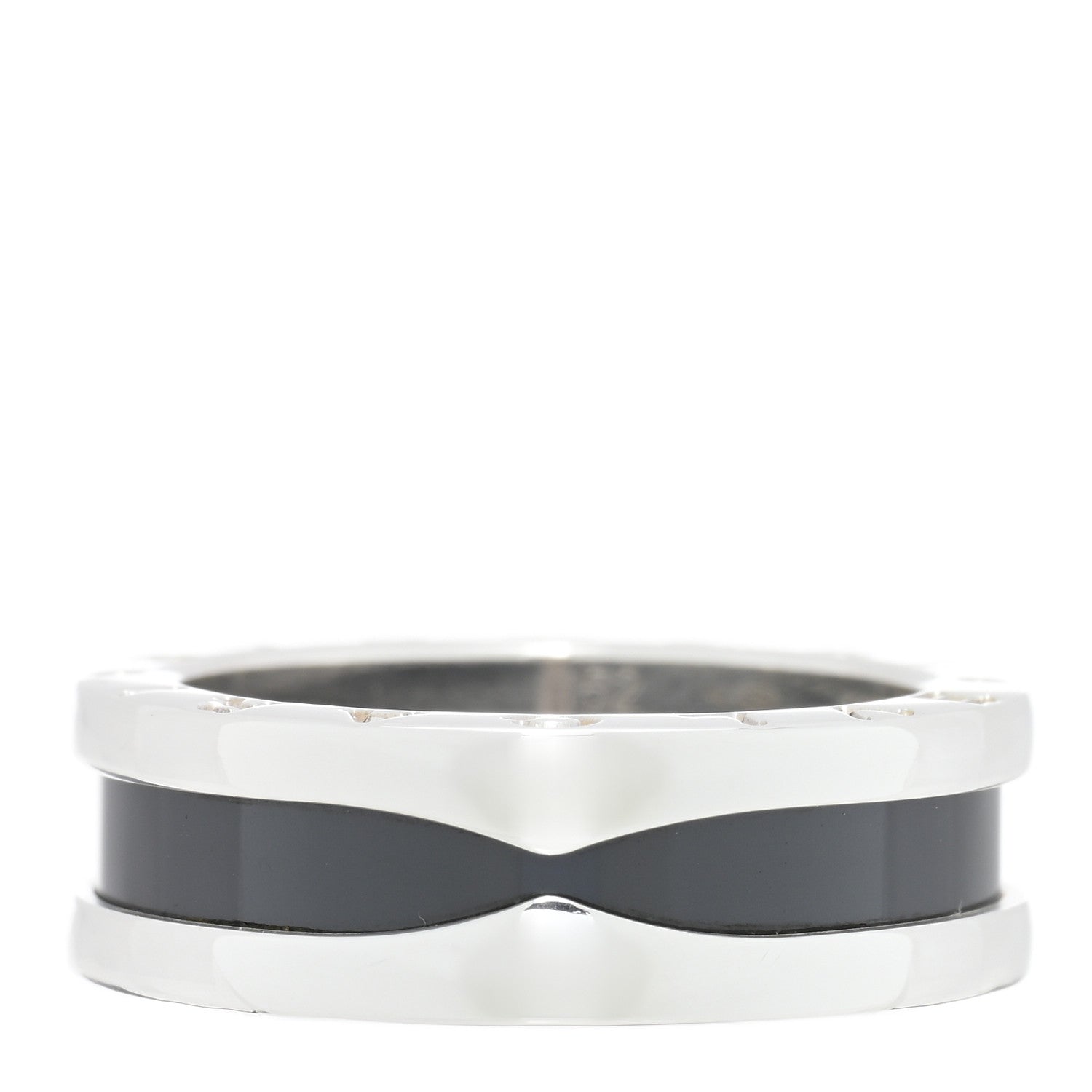 Bulgari Sterling Silver Ceramic Save The Children One-Band Ring 52 6 3 of 4