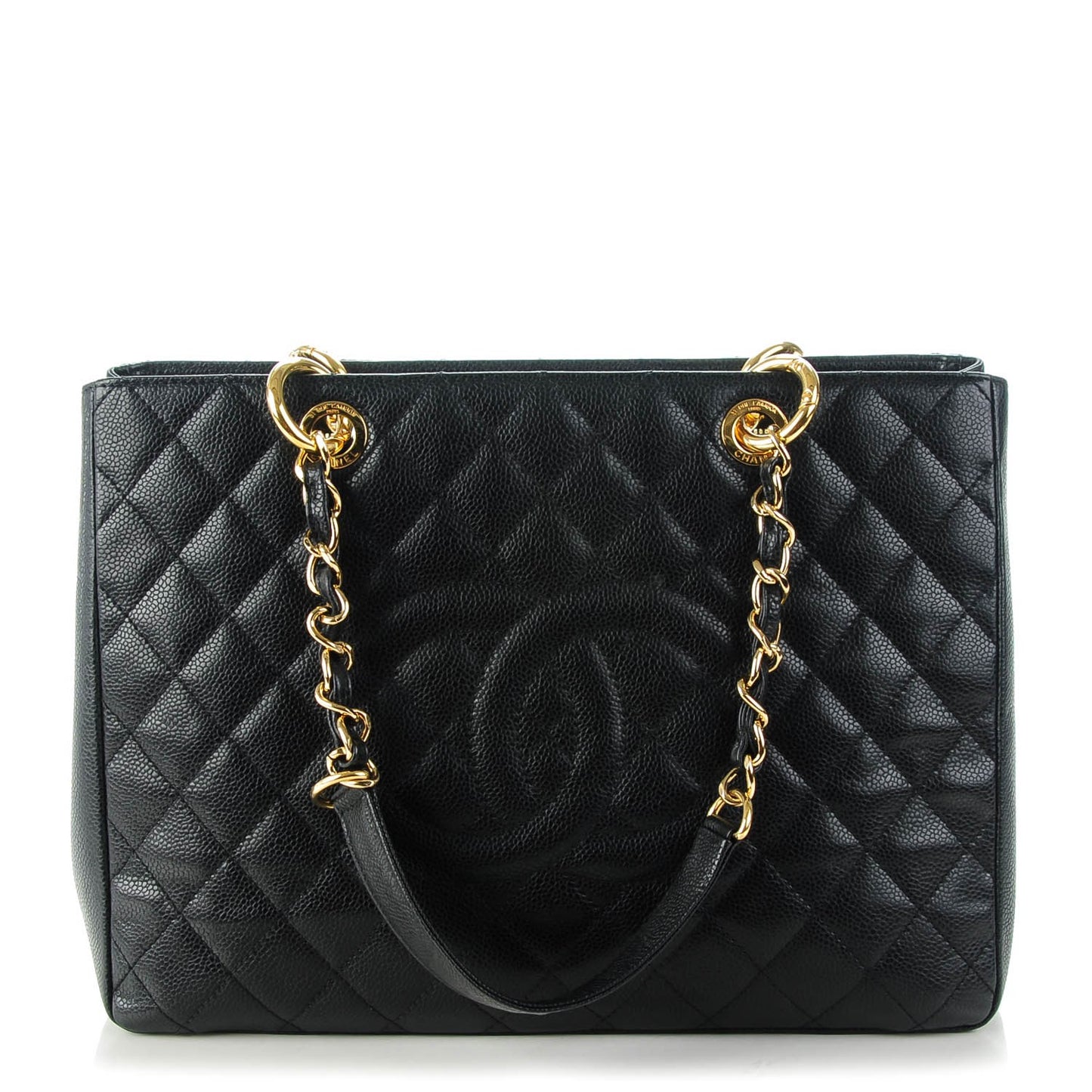 Caviar Quilted Grand Shopping Tote GST Black