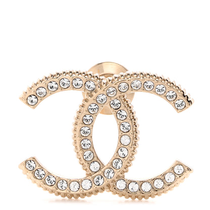 Chanel Crystal CC Brooch Light Gold 1 of 5