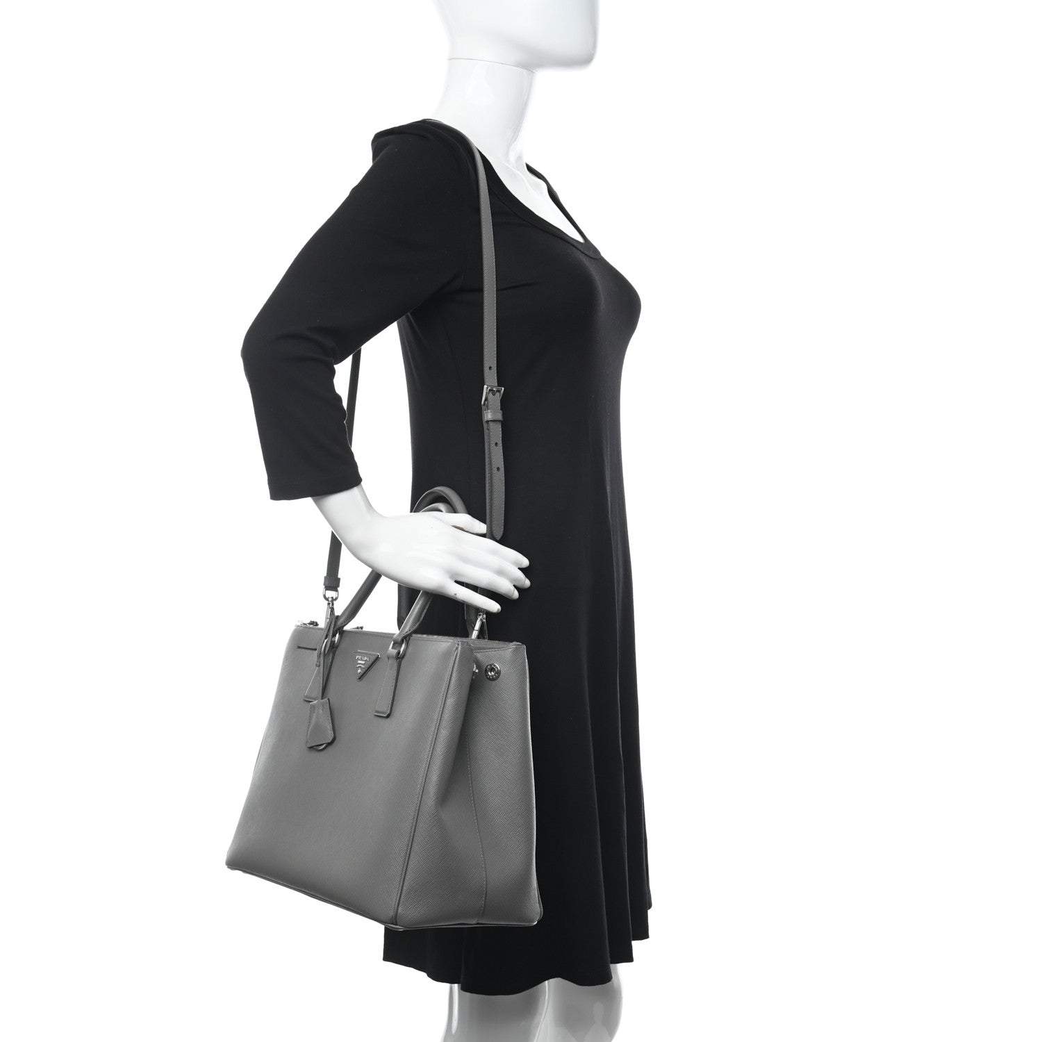 Prada Saffiano Large Galleria Double Zip Tote Marmo 2 of 13
