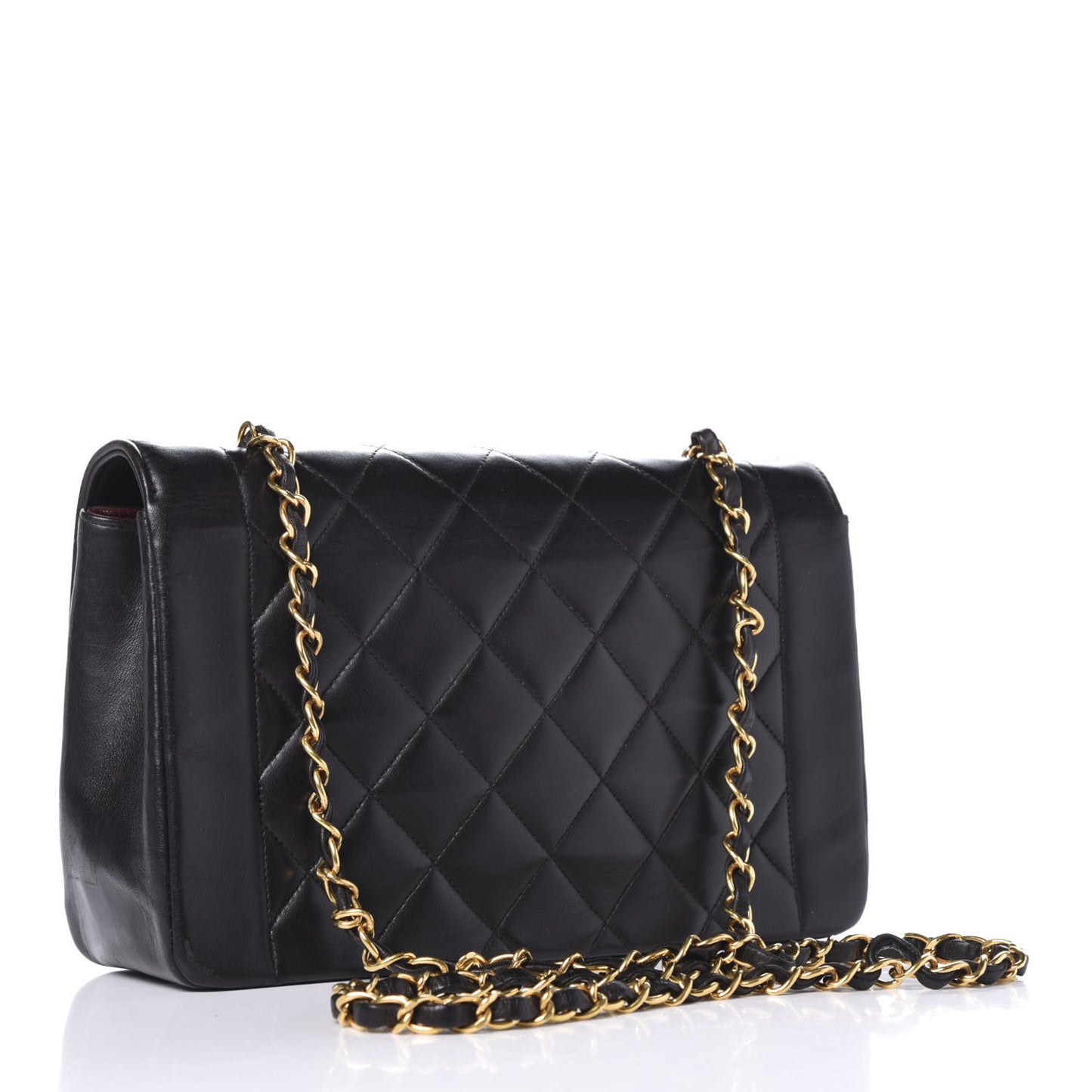 Lambskin Quilted Medium Single Flap Black